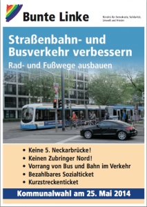 Wahlplakat der Bunten Linken.