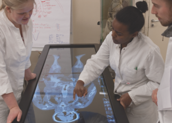 Medizinstudenten sezieren virtuelle Körper