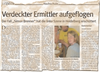 Schnüffeln ohne Grund – Heidelberger Spitzeleinsatz war offenbar rechtswidrig