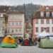 Das Protestcamp vor dem Heidelberger Rathaus. Foto: Nicolaus Niebylski