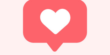 Die Grafik zeigt ein rosa Feld, dass aussieht wie eine Benachrichtigung auf Social Media. In der Mitte ist ein weißes Herz zu sehen.