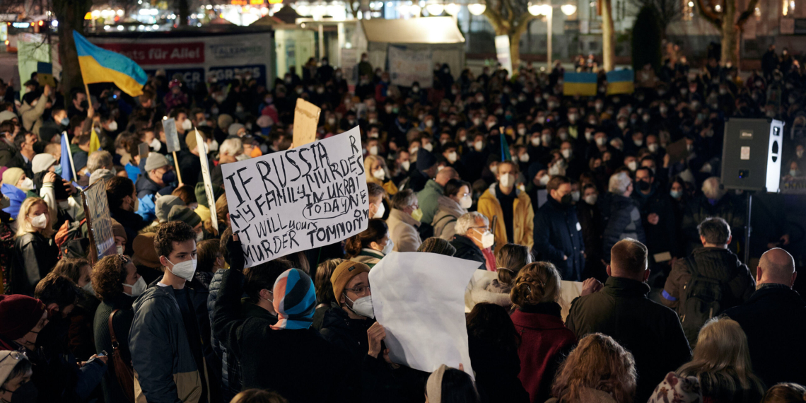 Ein blau-gelbes Zeichen der Solidarität